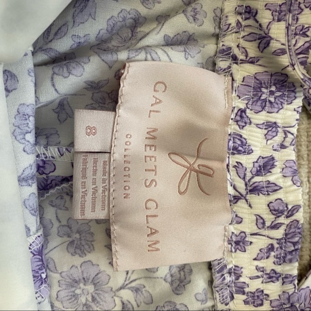 Gal Meets Glam Purple Lilac Floral Wide Leg Etta Double Tie Back Jumpsuit 8 - Picture 12 of 16